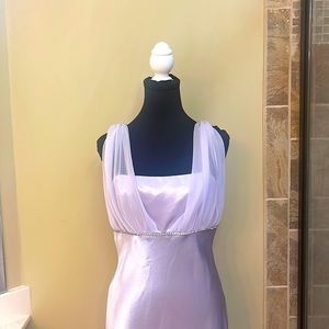 Sheer Spaghetti Straps Prom Dresses | Simple  Lavender